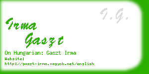 irma gaszt business card